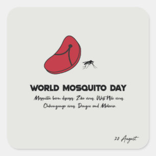 World Mosquito Day 20 august trend Square Sticker