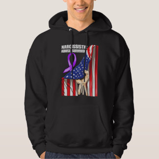 World Narcissistic Abuse Awareness Flag Hand Survi Hoodie