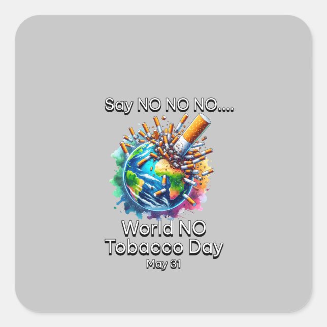World No-Tobacco Day Sticker (Front)