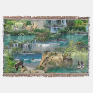 World Ocean Day Celebrations Tissue Paper Throw Blanket
