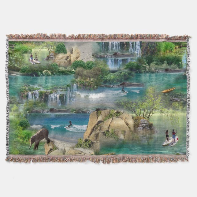 World Ocean Day Celebrations Tissue Paper Throw Blanket (Front)