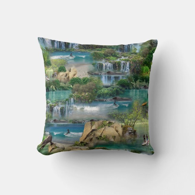 World Ocean Day Celebrations Tissue Paper Throw Pillow (Front)