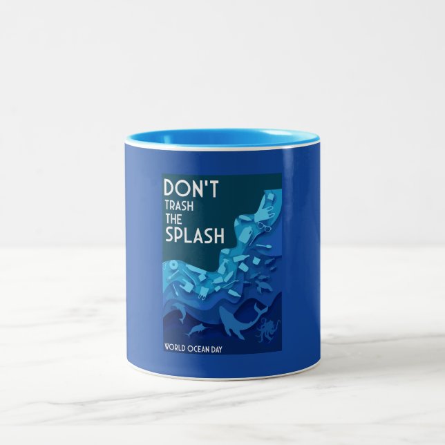 World Ocean Day  Two-Tone Coffee Mug (Center)