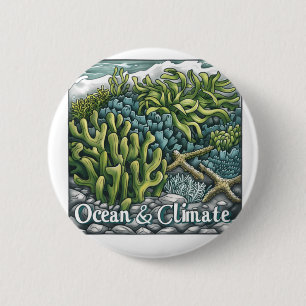 World Oceans Day - Coral Reef and Climate 2 Inch Round Button
