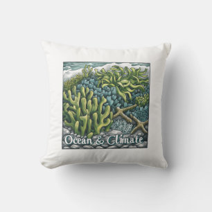World Oceans Day - Coral Reef and Climate Throw Pillow