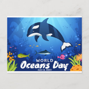 World Oceans Day June 8 2023 Marine Life Postcard