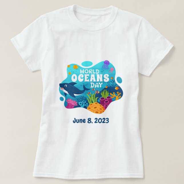 World Oceans Day June 8 Personalized T-Shirt (Design Front)