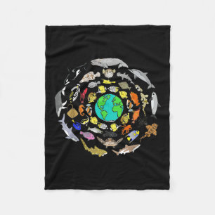 World Oceans Day Sea Life Enviromental Earth Day  Fleece Blanket