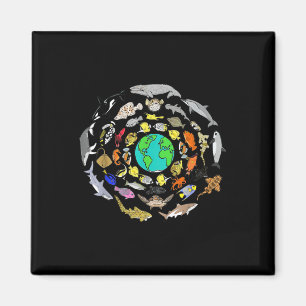 World Oceans Day Sea Life Enviromental Earth Day  Magnet
