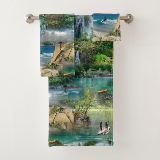 World Oceans & Rivers, Lakes & Sport Activities Bath Towel Set (Insitu)