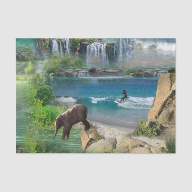 World Oceans & Rivers, Lakes & Sport Activities Tissue Paper (Front)