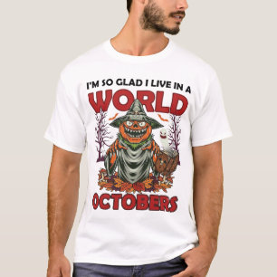 World Octobers Halloween Pumpkin Witch Ghost Spell T-Shirt