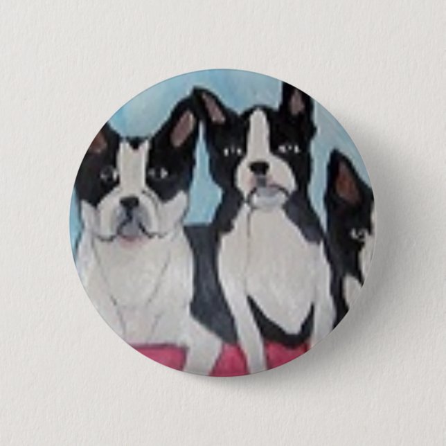 world of eric dogs land 2 inch round button (Front)