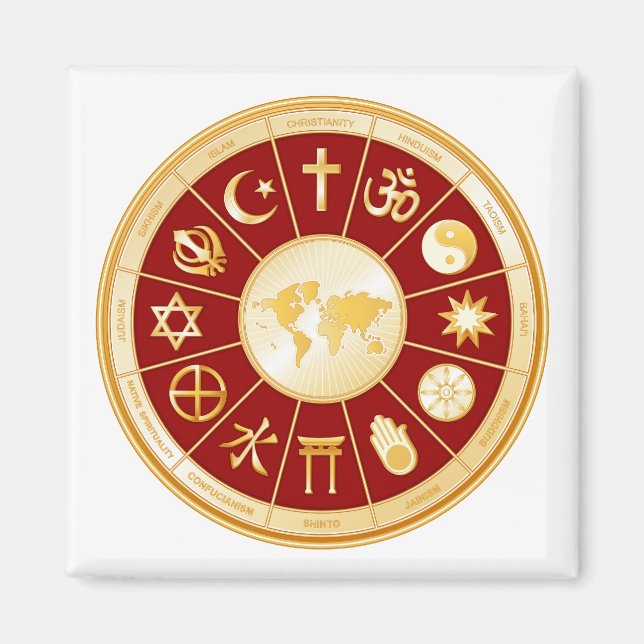 World of Faith Square Magnet (Front)