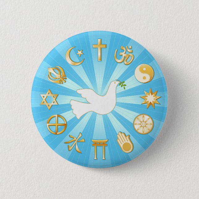 World of Peace 2 Inch Round Button (Front)