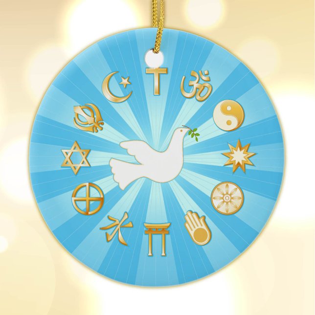 World of Peace Gold Mandala Ornament (Decorative ornaments from the World of Faith, Twelve World Religions. )