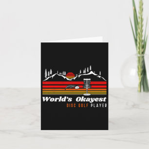 World Okayest Disc Golf Player Funny Frisbee Vinta Card
