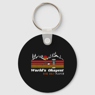World Okayest Disc Golf Player Funny Frisbee Vinta Keychain