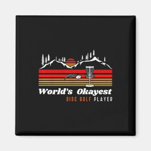 World Okayest Disc Golf Player Funny Frisbee Vinta Magnet