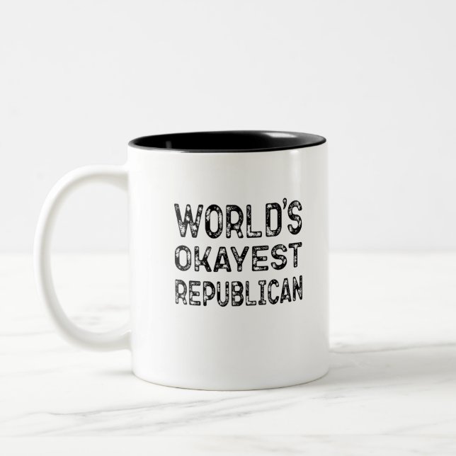 World Okayest Republican Two-Tone Coffee Mug (Left)