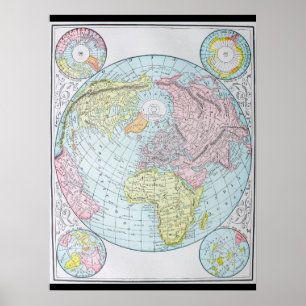 World on a Polar Projection (1892) Poster