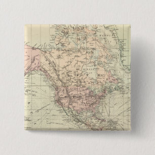 World on Mercator's Projection 2 Inch Square Button