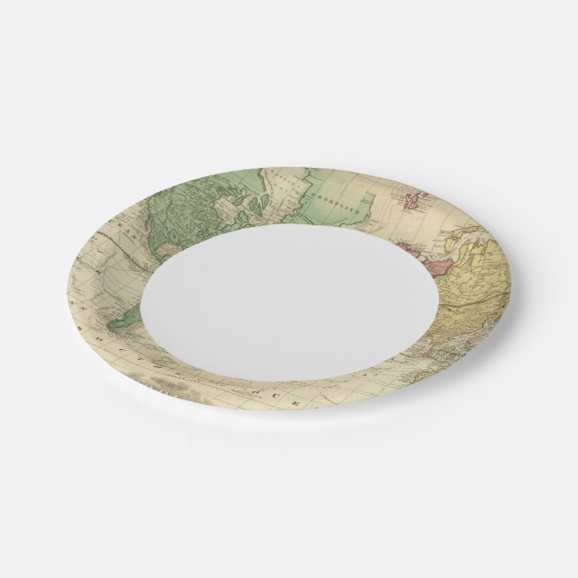 World on Mercators Projection 2 Paper Plate (Angled)