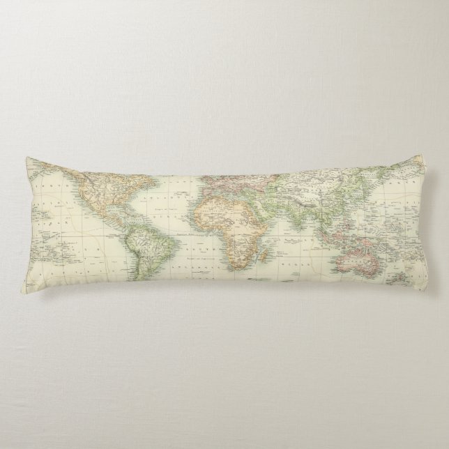 World On Mercator's Projection Body Pillow (Front)