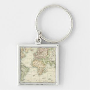 World On Mercator's Projection Keychain
