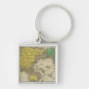 World On Mercator's Projection Keychain
