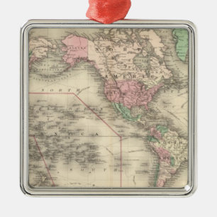 World on Mercator's Projection Metal Ornament