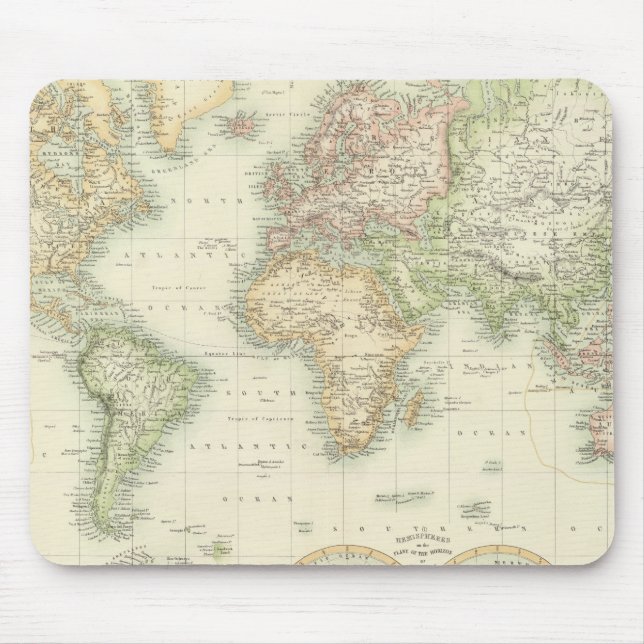 World On Mercator's Projection Mouse Pad (Front)