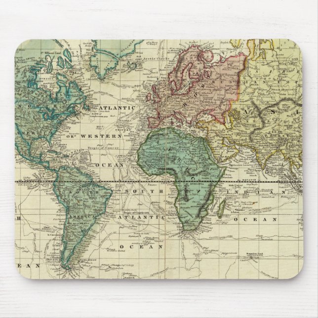 World on Mercators Projection Mouse Pad (Front)
