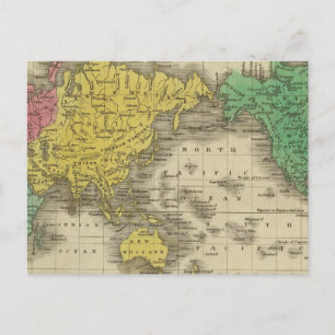 World On Mercator's Projection Postcard