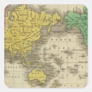 World On Mercator's Projection Square Sticker