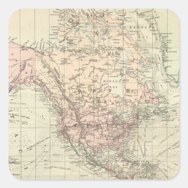 World on Mercator's Projection Square Sticker (Front)