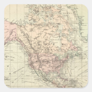 World on Mercator's Projection Square Sticker