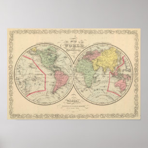 World on the Globular Projection Poster