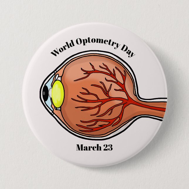World Optometry Day Button with Eyeball (Front)