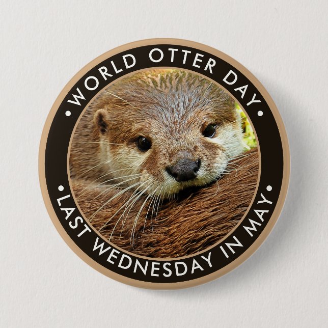 World Otter Day 3 Inch Round Button (Front)