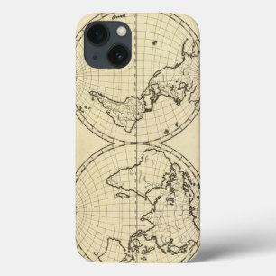 World outline double hemisphere iPhone 13 case