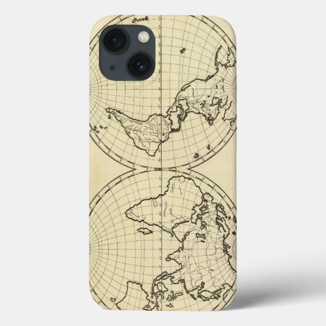 World outline double hemisphere Case-Mate iPhone case (Back)