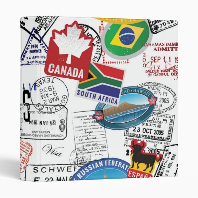 World Passport Pattern Binder (Front/Spine)