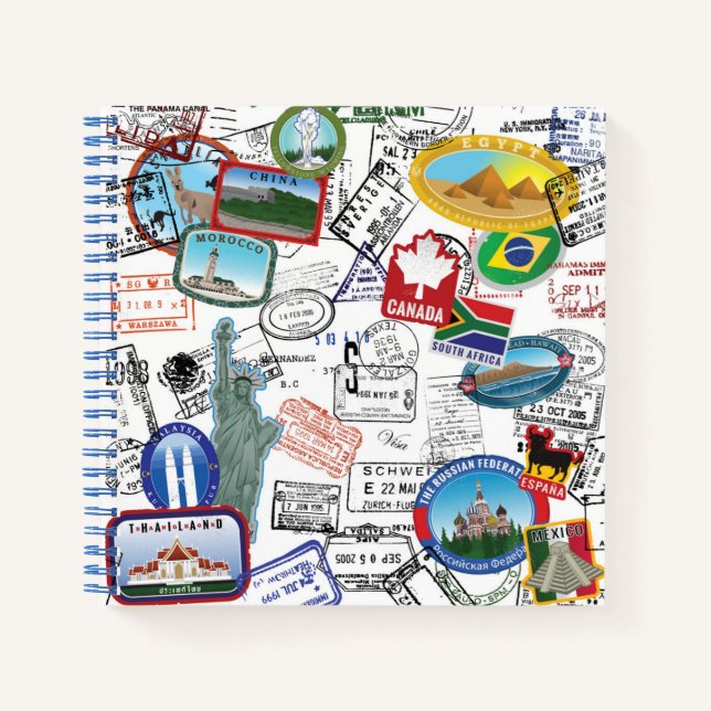 World Passport Pattern Notebook (Front)