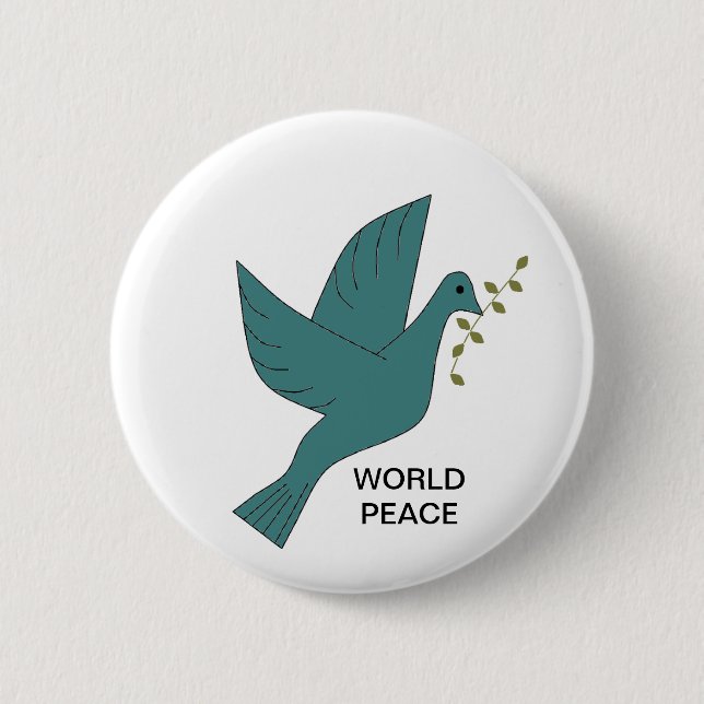 WORLD PEACE 2 INCH ROUND BUTTON (Front)