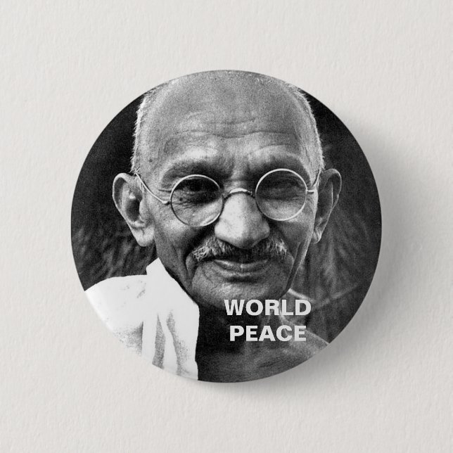 WORLD PEACE 2 INCH ROUND BUTTON (Front)
