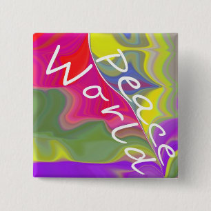 World Peace 2 Inch Square Button