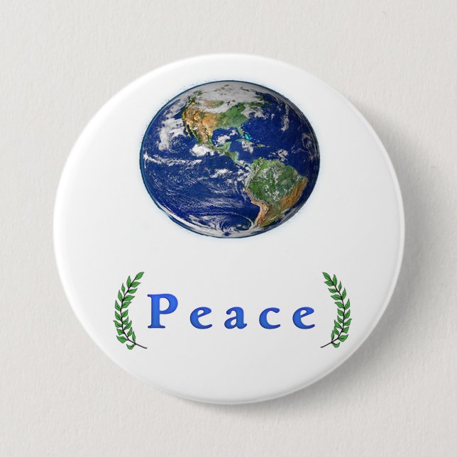 World peace 3 inch round button (Front)