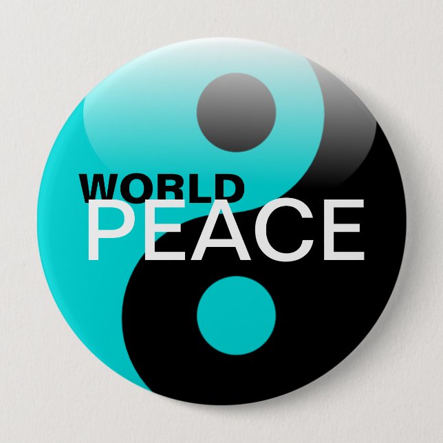 world peace 4 inch round button (Front)