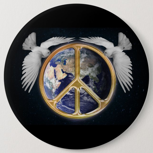World Peace and Doves Button (Front)